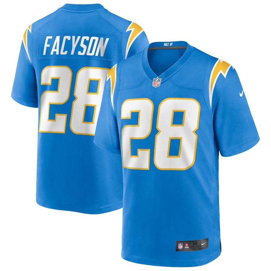 Men Los Angeles Chargers 28 Brandon Facyson Nike Powder Blue Game NFL Jersey